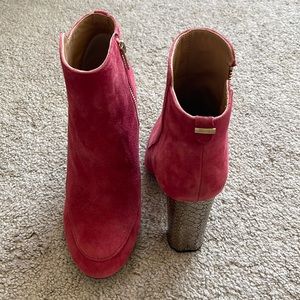 Calvin Klein pink suede booties sz 8